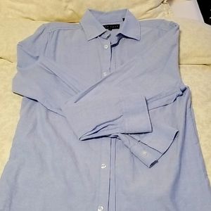 Sky blue linen men's casual button down